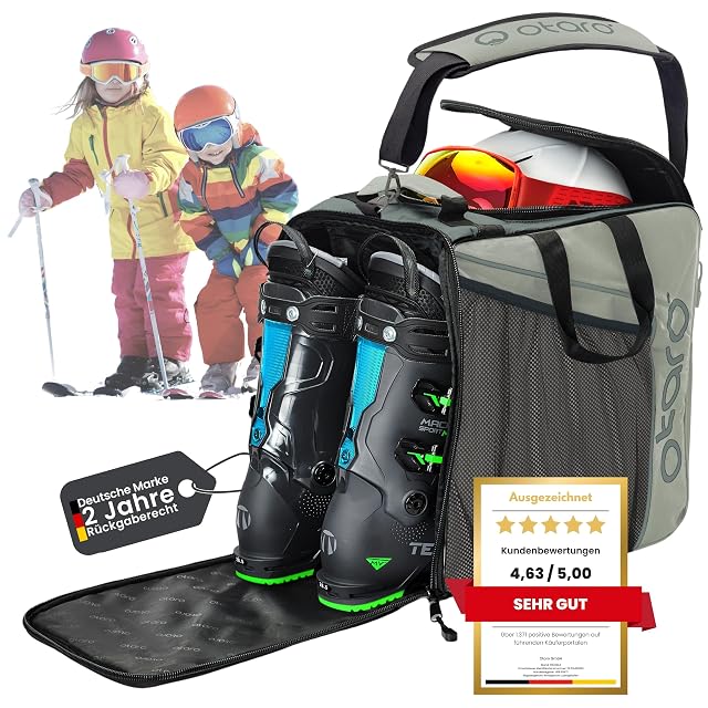 Otaro Kinder-Skischuhtasche in Hellgrau, 27 Liter