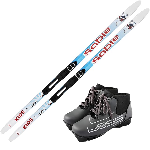 Skiwax Europe Panda Kinder-Langlaufset, 120 cm, mit NNN-Bindungen und -Schuhen