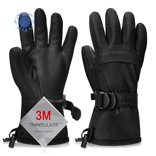 Odtmger wasserdichte Winter-Skihandschuhe in Schwarz