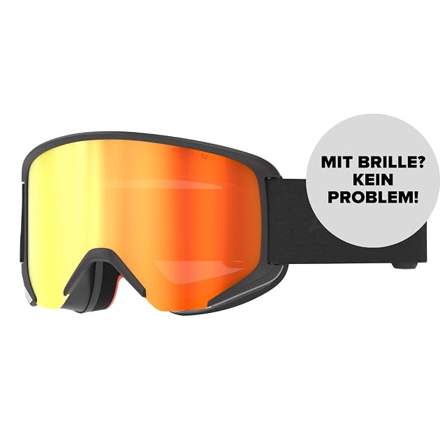 Atomic Savor Stereo schwarze Skibrille mit verspiegelter zylindrischer Scheibe