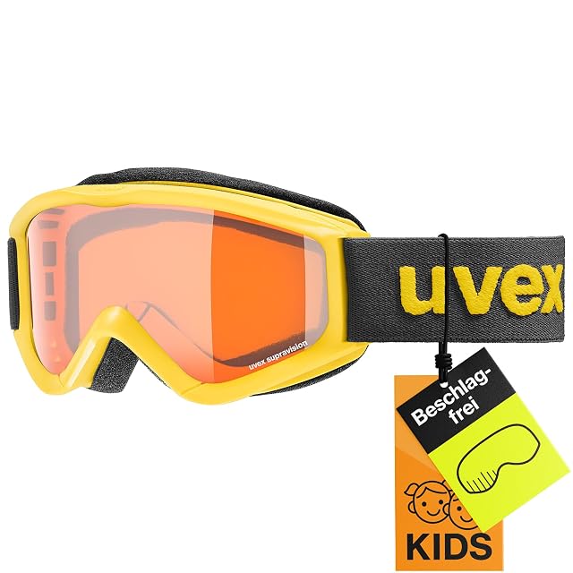 uvex speedy pro Kinder-Skibrille in Gelb und Schwarz mit lasergold-Scheibe