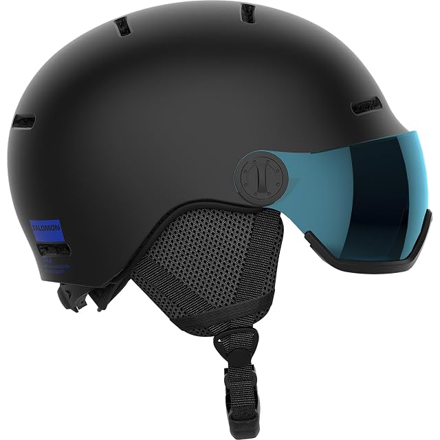 Salomon Orka Visor schwarzer Kinder-Skihelm mit Flash-Visier