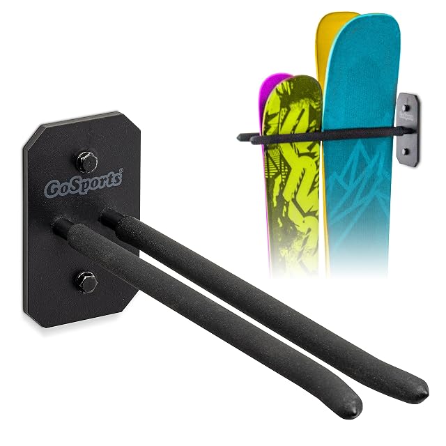 GoSports Wandhalterung aus Stahl für Ski und Snowboard