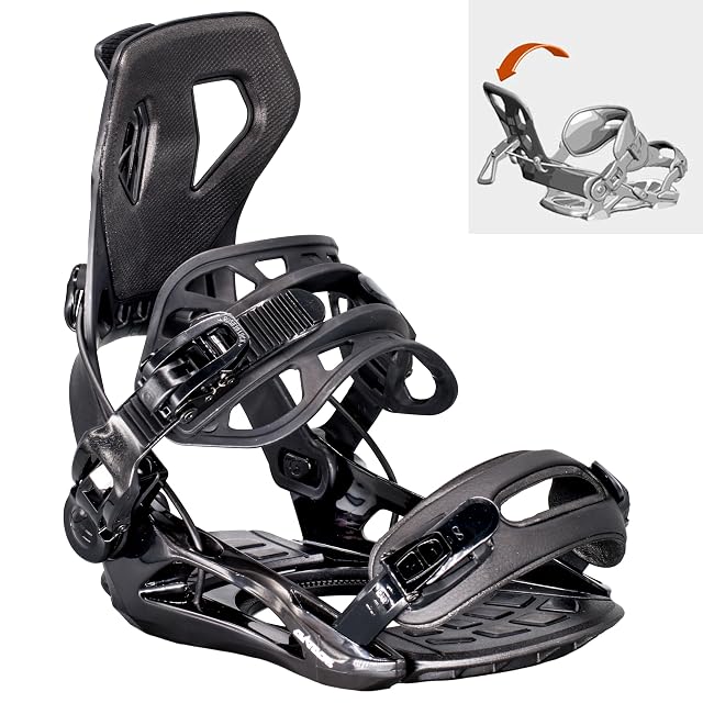Airtracks Master Pro FASTEC Snowboardbindung mit Hintereinstieg in Schwarz