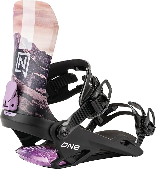 Nitro One Snowboardbindung in Schwarz mit gekantetem Fußbett